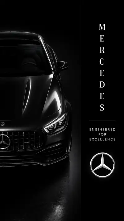 Geteiltes Werbebild für schwarzes Mercedes-AMG Coupé
