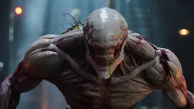 Cinematic Sci-Fi Horror Action Sequence with Mechanical Arm Transformation