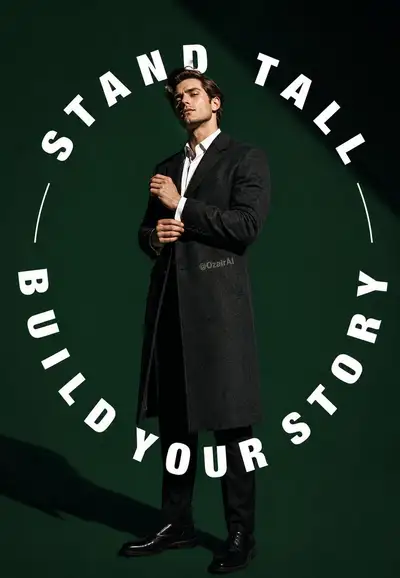 High-Fashion Editorial Portrait with Circular Typography