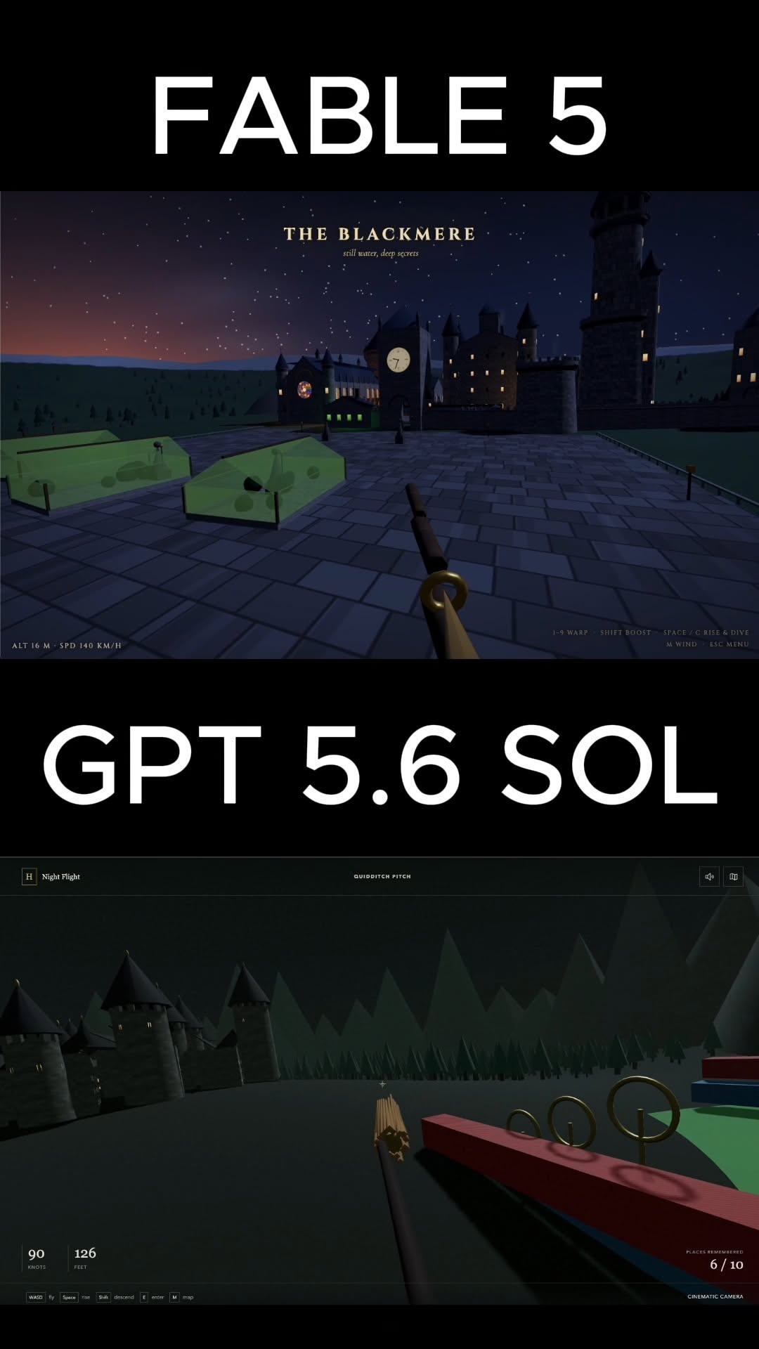 Explore Hogwarts Academy in 3D built in one HTML file