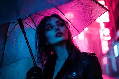 Neon Noir Alley Encounter