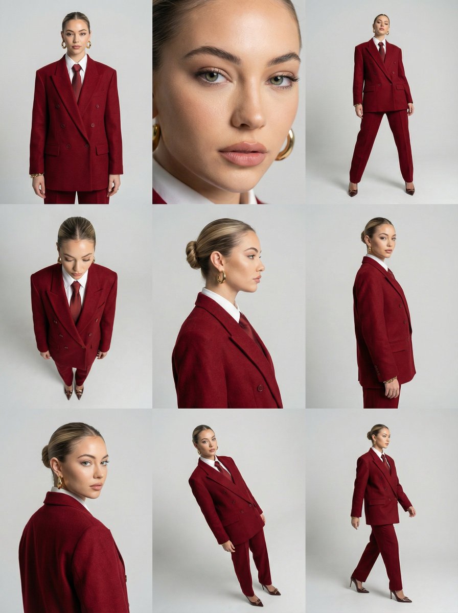 Multi-Angle Fashion Photography Contact Sheet Generator