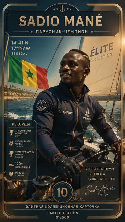 Sadio Mane sailboat champion collectible card