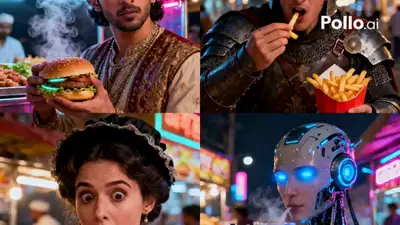 Time Travelers in a Neon Night Market - Image and Video Prompt