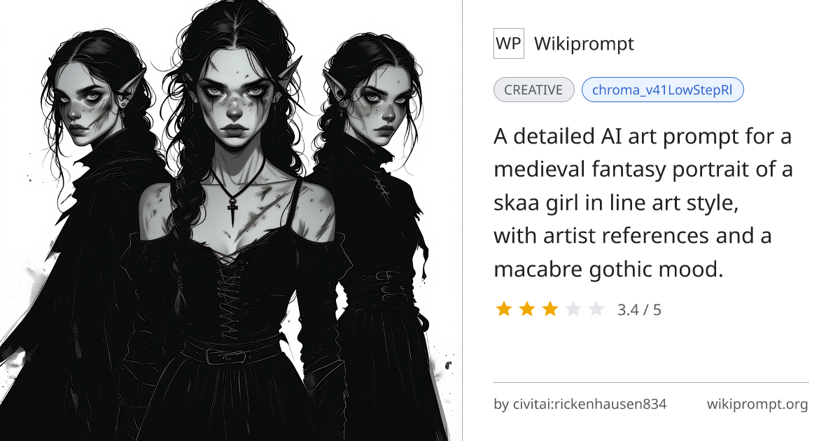 Medieval Skaa Girl Line Art Portrait | Wikiprompt