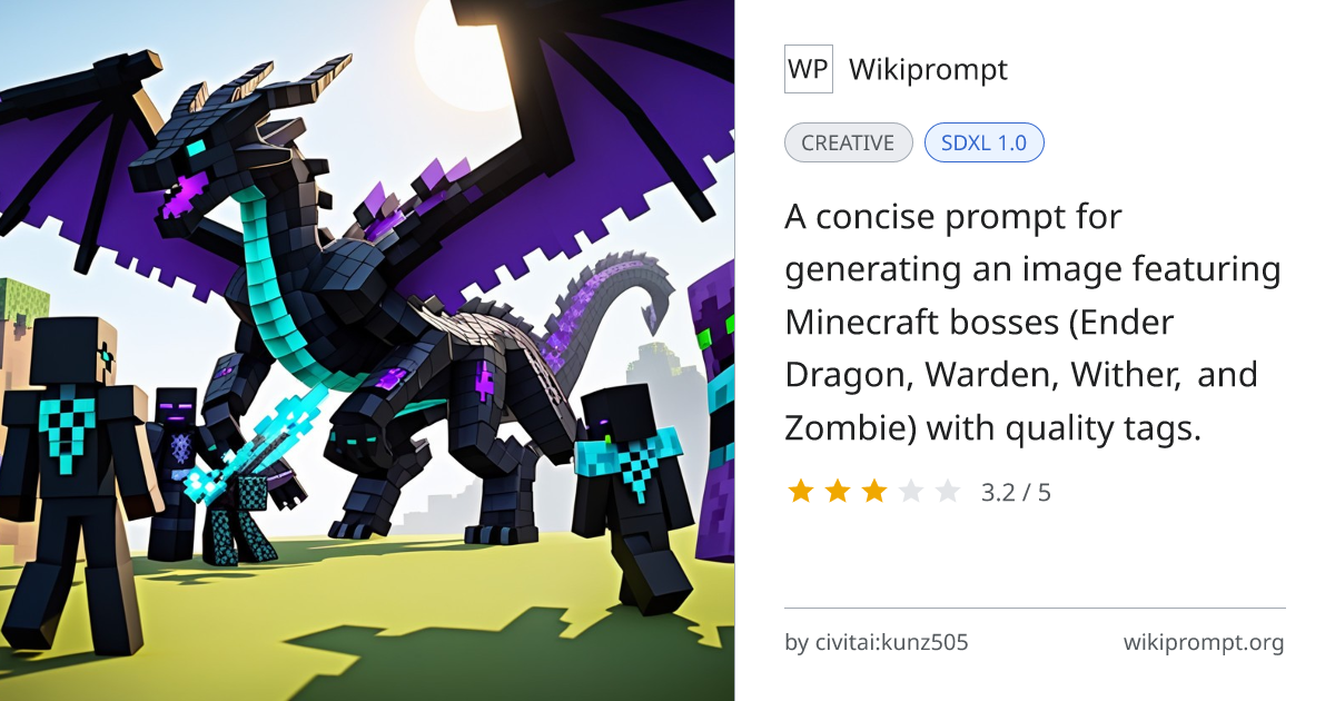 Minecraft Boss Image Prompt | Wikiprompt