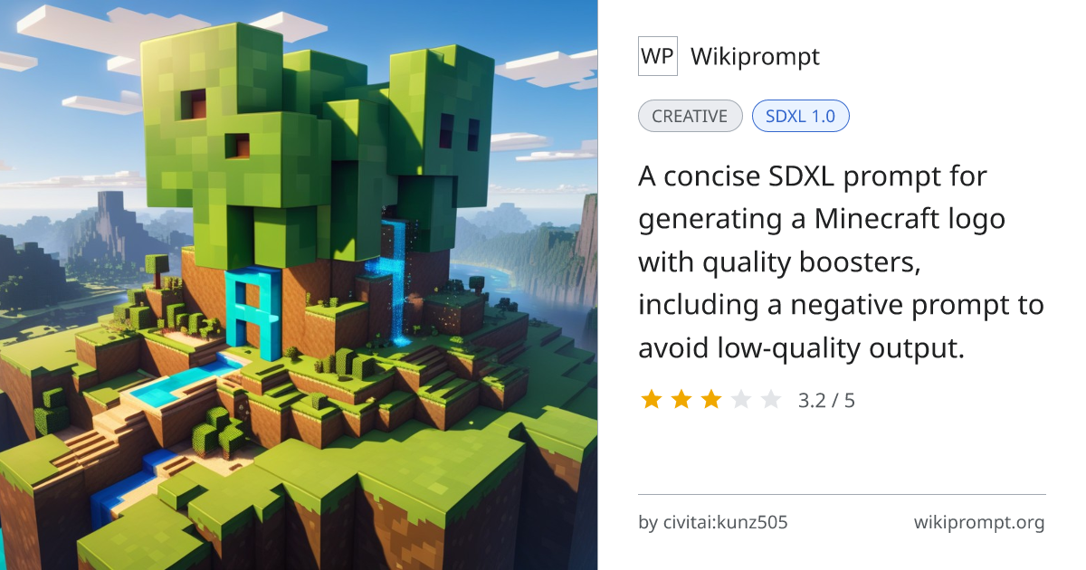 Minecraft Logo Stable Diffusion Prompt | Wikiprompt