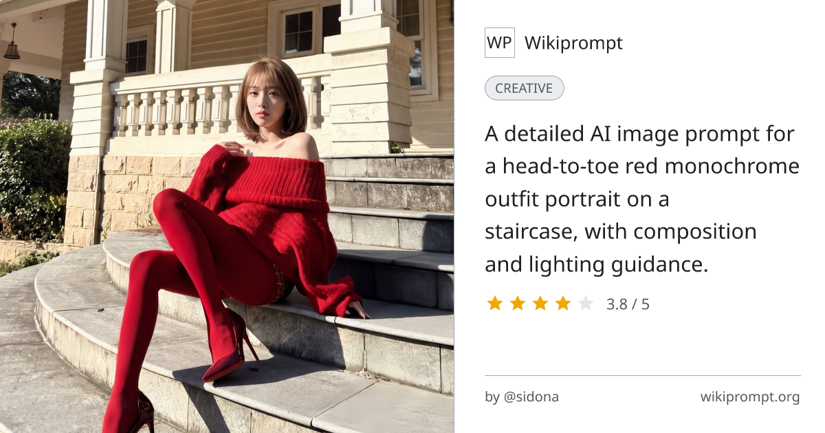 Monochrome Red Staircase Portrait Prompt | Wikiprompt