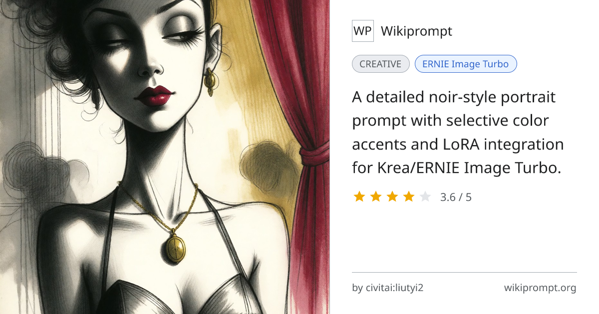 Moody Noir Jazz Singer Portrait | Wikiprompt