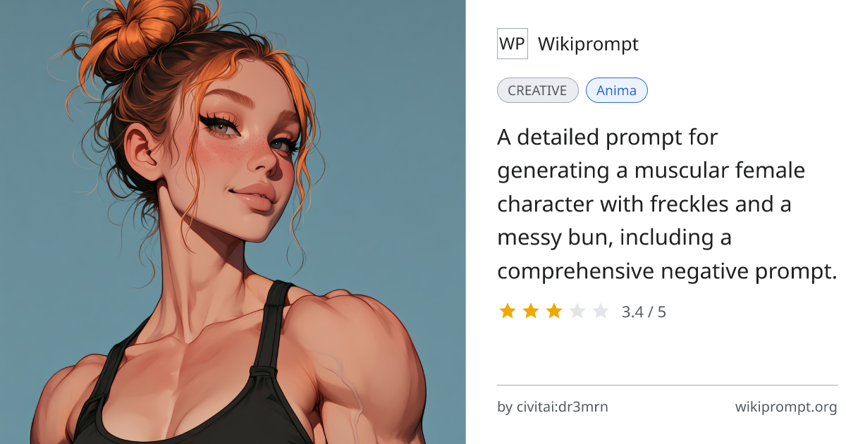 Muscle Girl Character Prompt | Wikiprompt