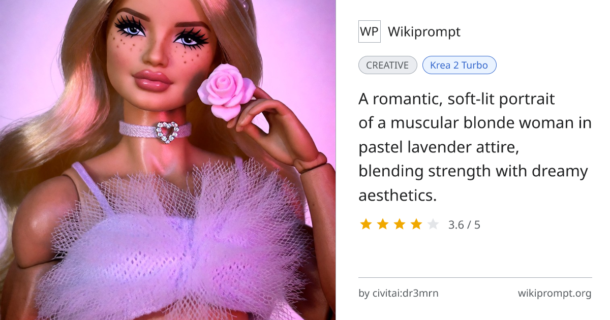 Muscle Girl Soft Romantic Portrait | Wikiprompt