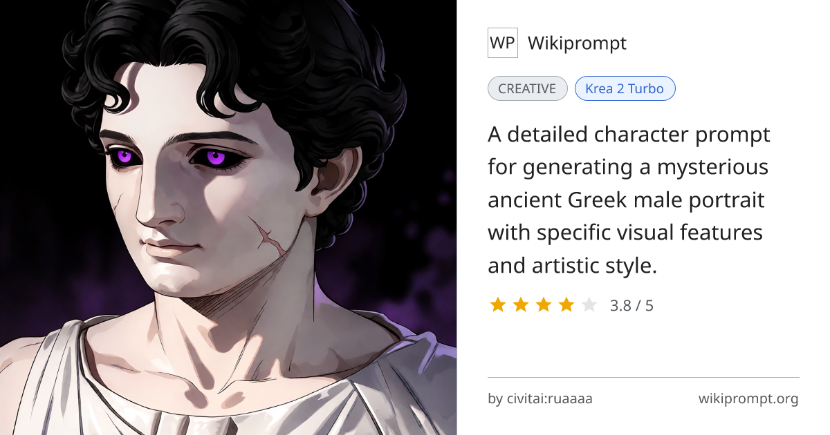 Mysterious Greek Male Character Portrait | Wikiprompt