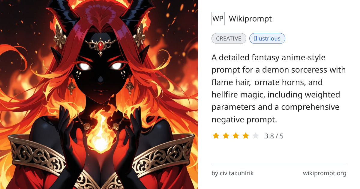 Mystical Demon Sorceress Portrait | Wikiprompt