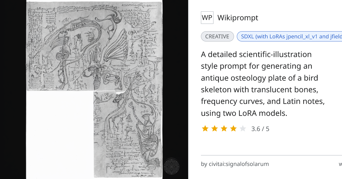 Naturalist Osteology Plate: Resonance Avian Skeleton | Wikiprompt