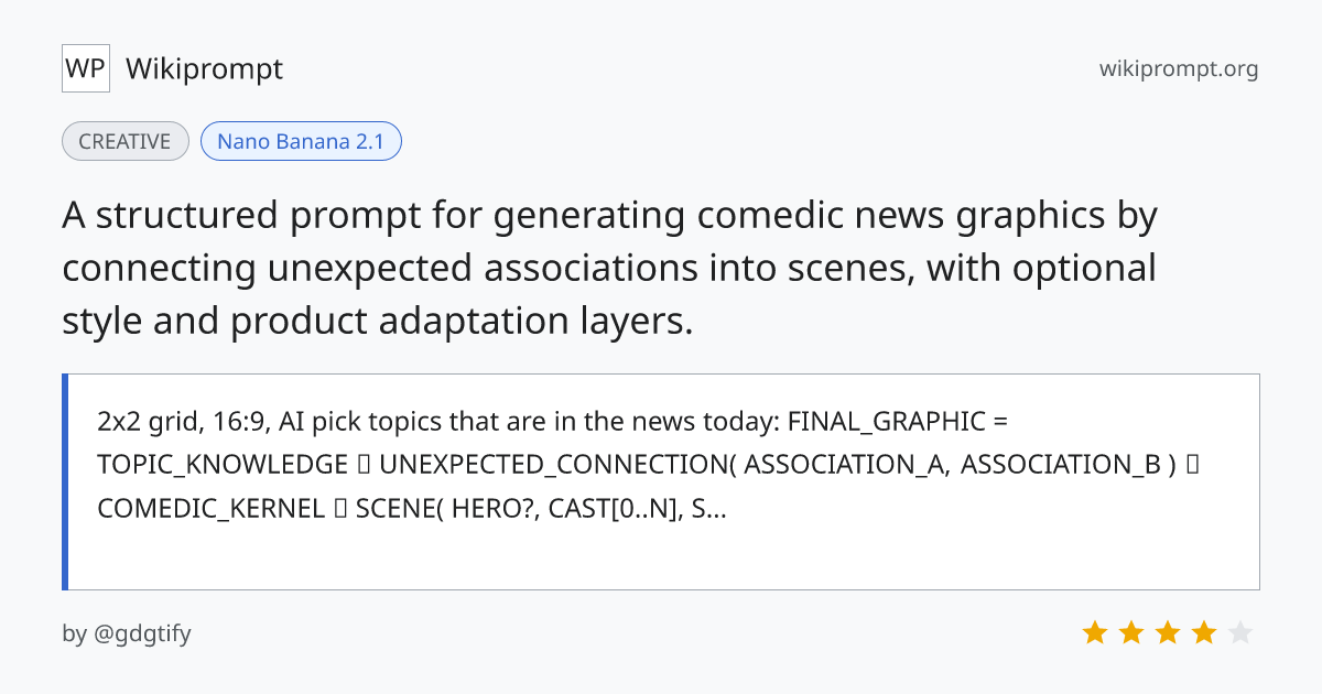 News Comedic Graphic Generator Template | Wikiprompt