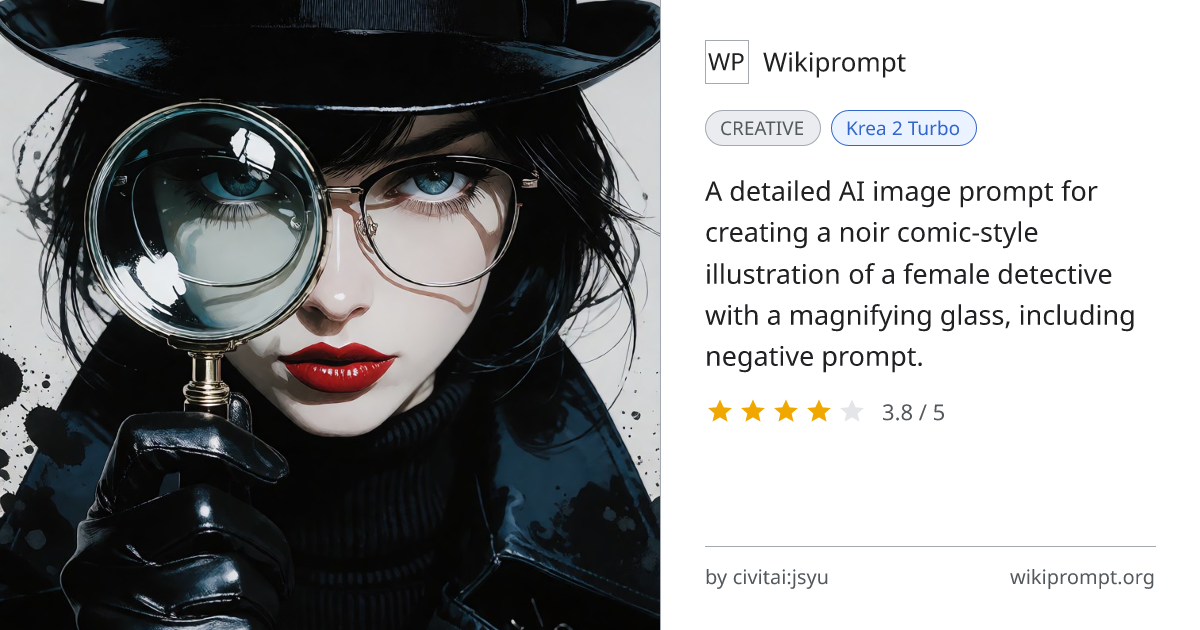 Noir Comic Detective Illustration | Wikiprompt