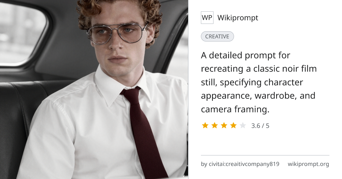 Noir Film Car Interior Portrait Reconstruction | Wikiprompt