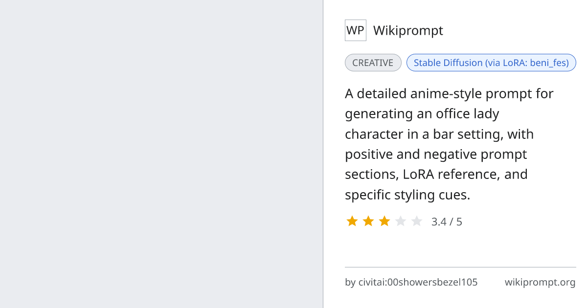 Office Lady Anime Character Prompt | Wikiprompt