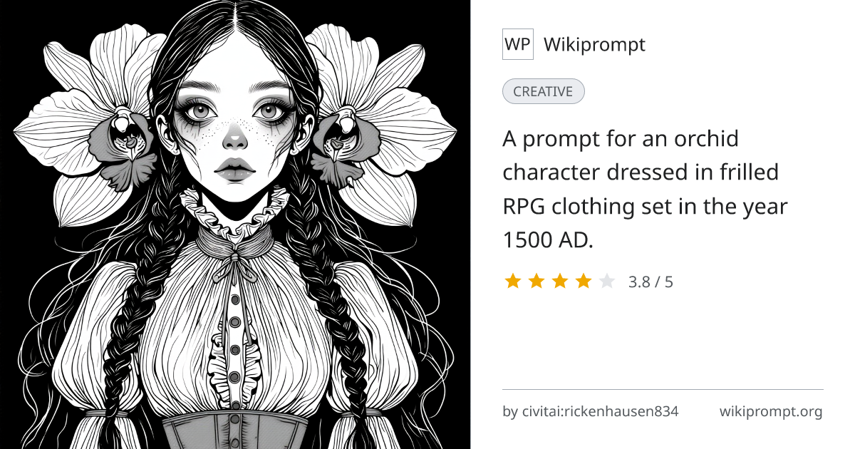 Orchid in Frilled RPG Clothes | Wikiprompt