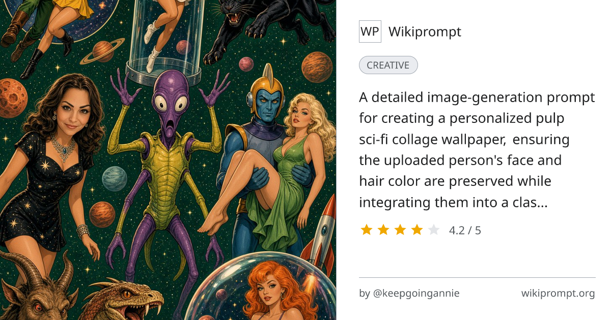 Personalized Pulp Sci-Fi Collage Wallpaper Prompt | Wikiprompt
