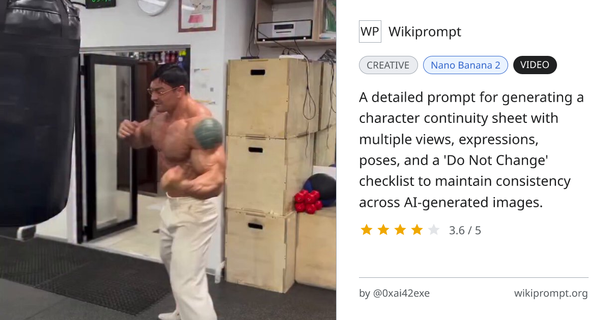 Photorealistic Character Continuity Sheet Prompt | Wikiprompt