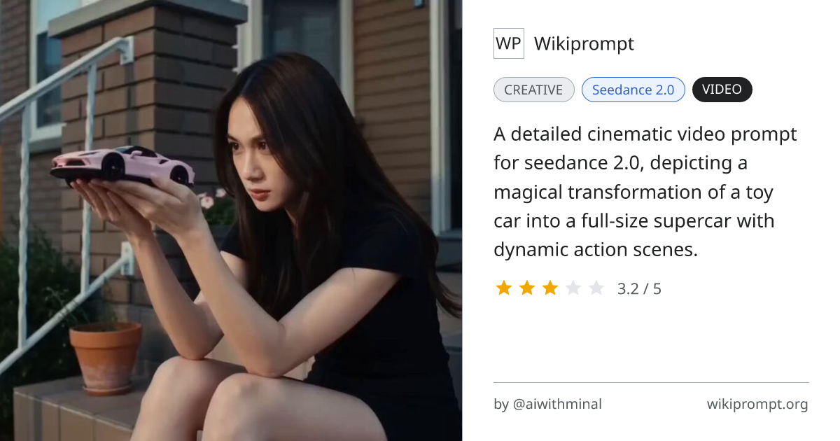 Pink Supercar Cinematic Action Sequence | Wikiprompt