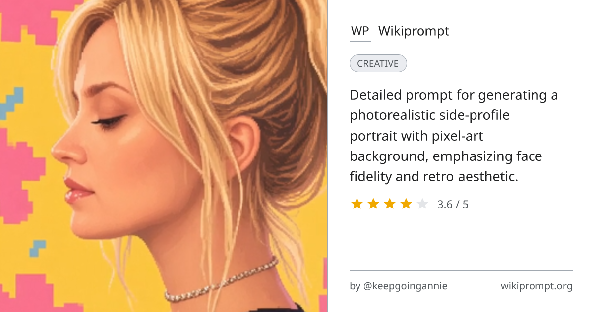 Pixel Profile Portrait Prompt | Wikiprompt