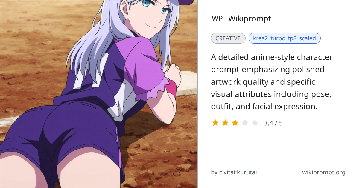 Polished Anime Character Image Prompt | Wikiprompt