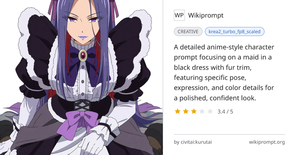 Polished Anime Maid Character Portrait | Wikiprompt