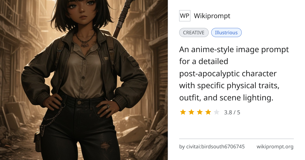 Post-apocalyptic Latina character portrait | Wikiprompt