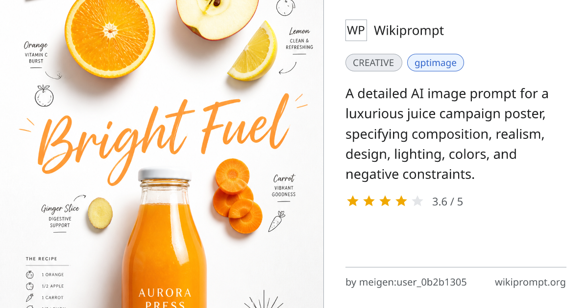 Premium Editorial Juice Campaign Poster for AURORA PRESS | Wikiprompt