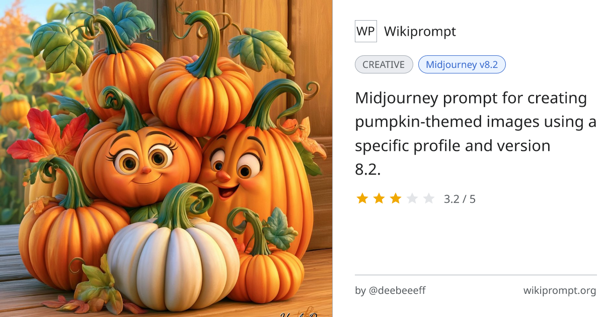 Pumpkin Portrait Profile Recipe | Wikiprompt