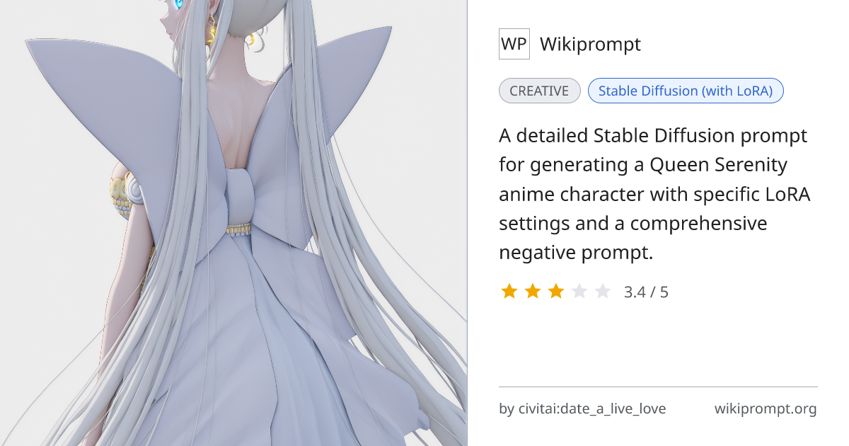 Queen Serenity Anime Character Prompt | Wikiprompt