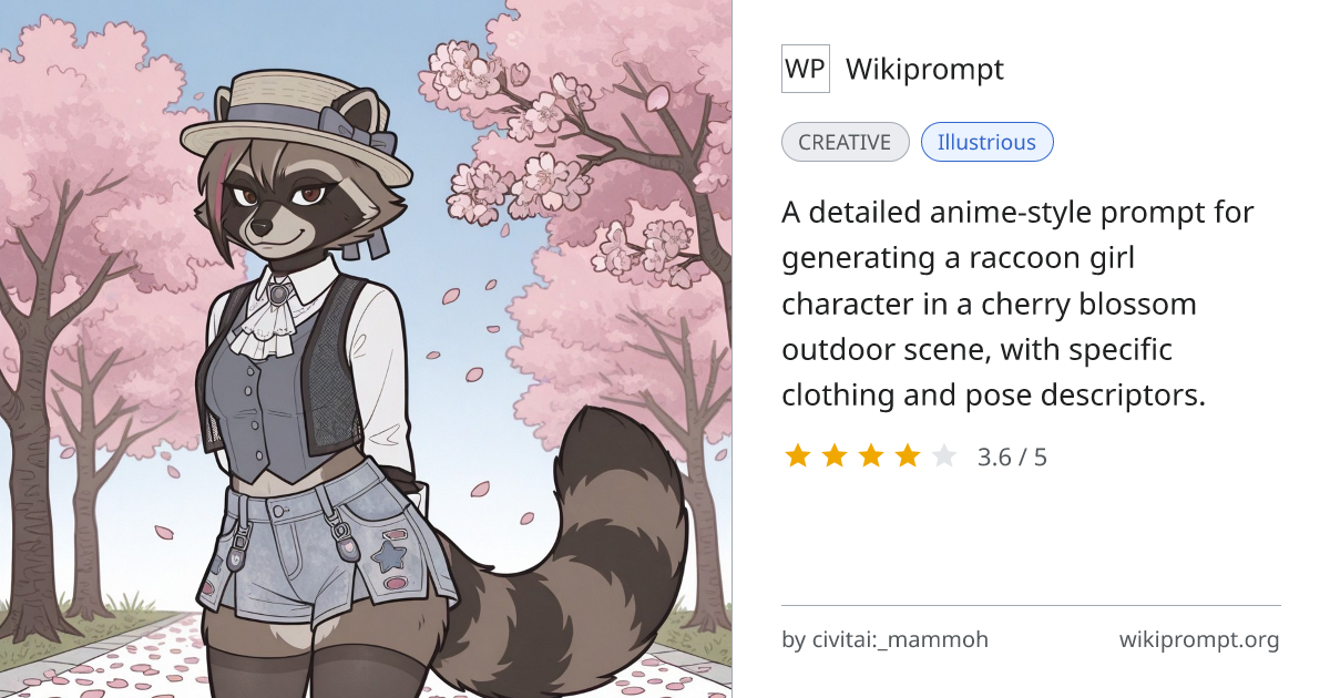 Raccoon Girl Character Prompt | Wikiprompt