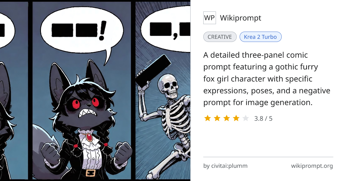 Raithwyn Gothic Furry Fox Comic Scene | Wikiprompt