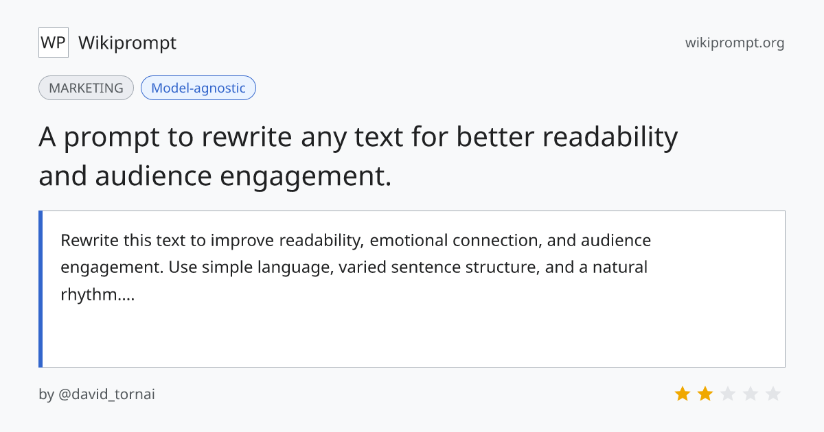 Reader Engagement Optimizer | Wikiprompt