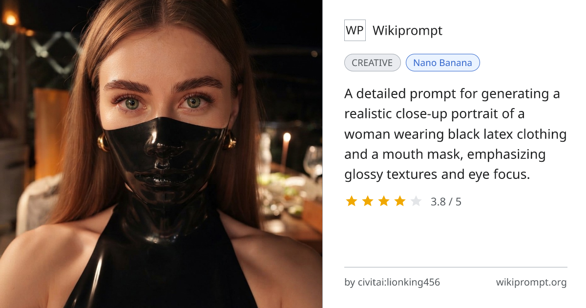 Realistic Latex Portrait Prompt | Wikiprompt