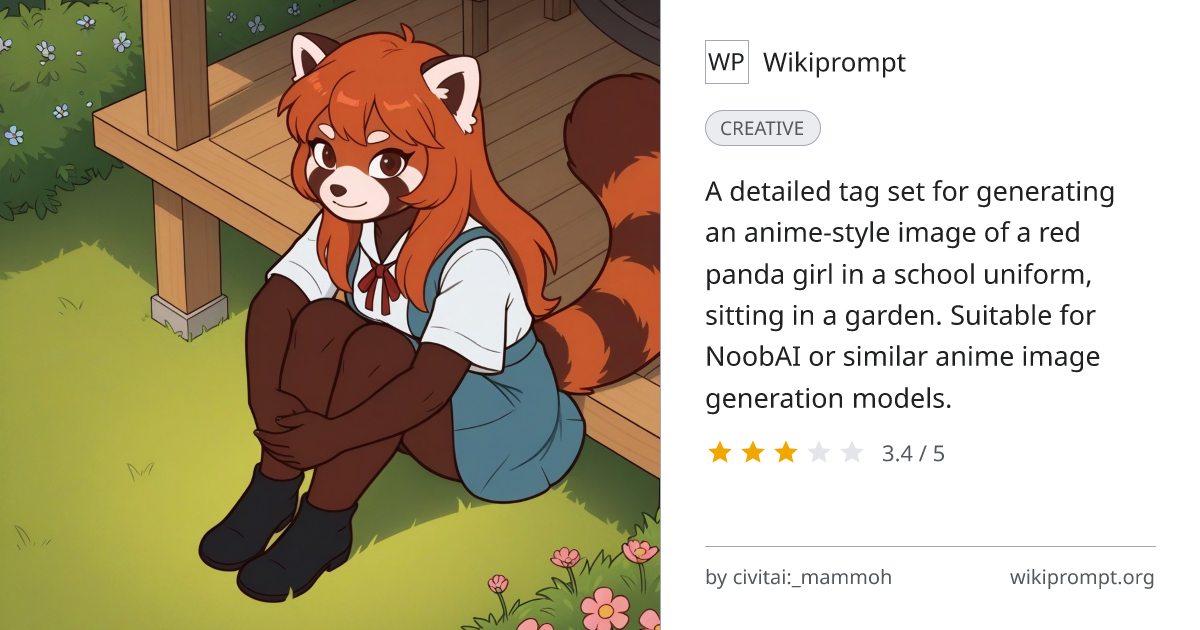 Red Panda Girl Anime Character Prompt | Wikiprompt