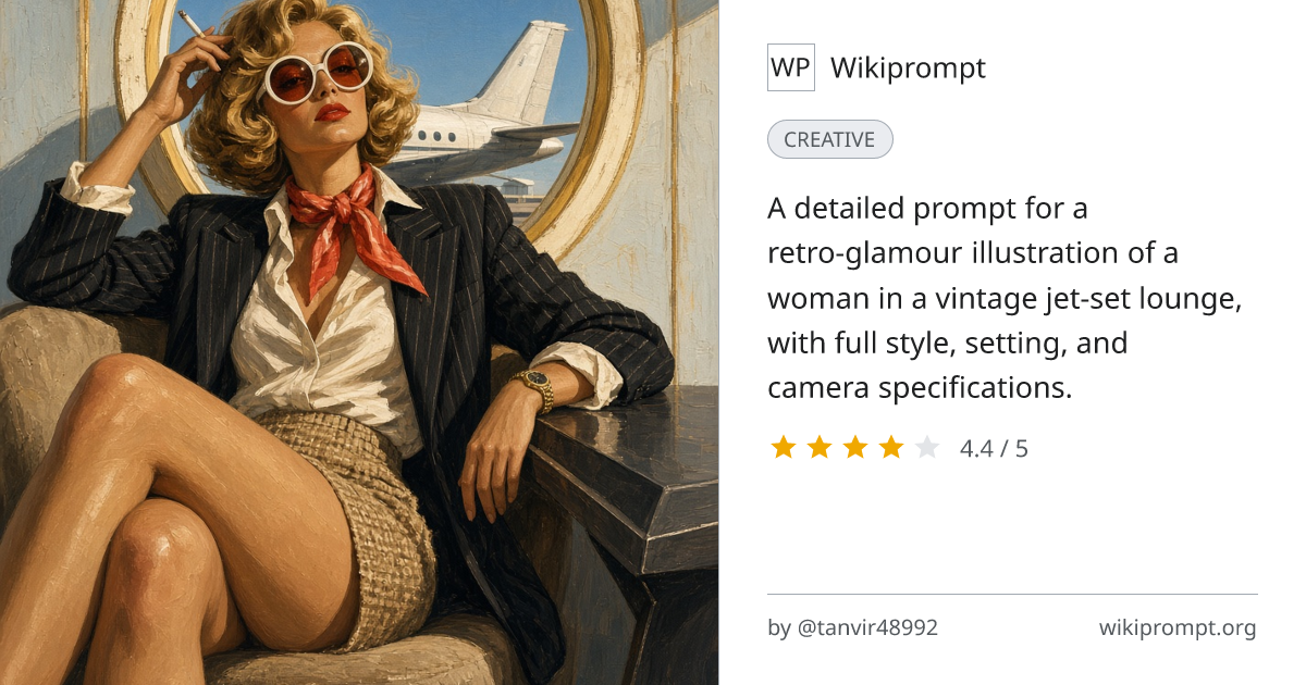Retro-Glamour Jet-Set Lounge Illustration | Wikiprompt