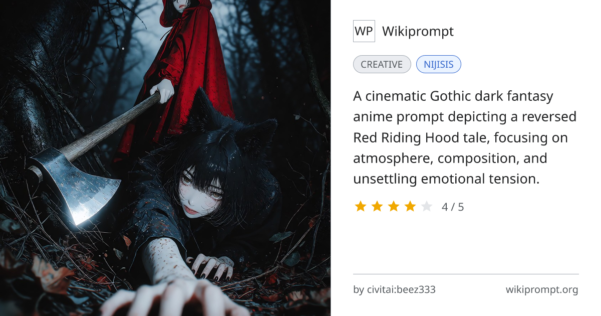 Reverse Red Riding Hood surreal anime illustration | Wikiprompt