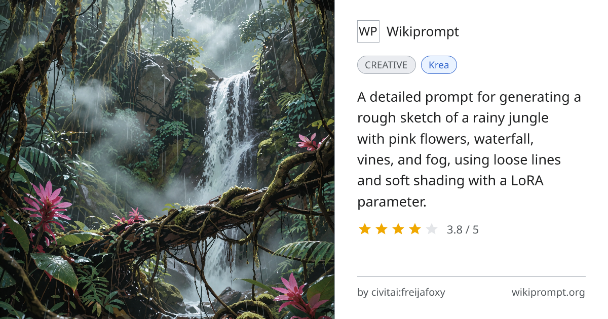 Rough Sketch Jungle Rain Scene | Wikiprompt