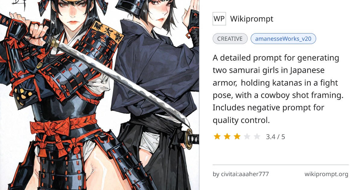Samurai Girls Fight Pose | Wikiprompt