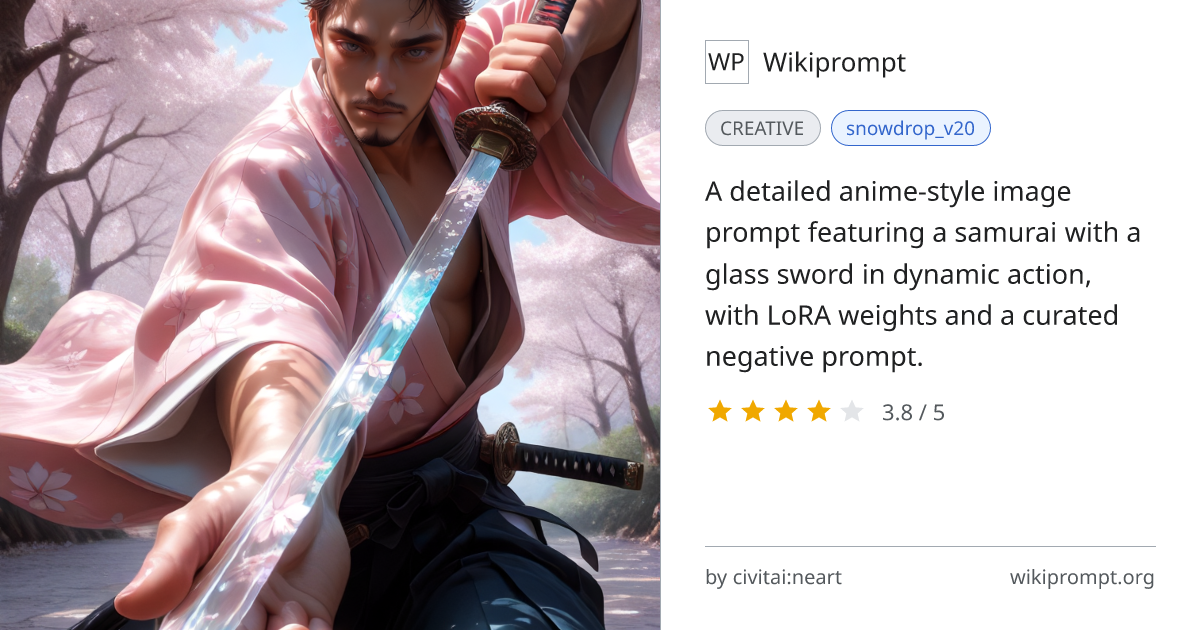Samurai Glass Sword Action Prompt | Wikiprompt