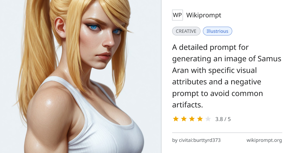 Samus Aran Character Prompt | Wikiprompt