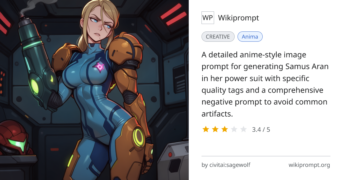 Samus Aran Power Suit Anime Style | Wikiprompt