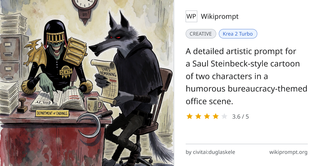 Saul Steinbeck style cartoon of Judgedeath and DeathWolf in a ...
