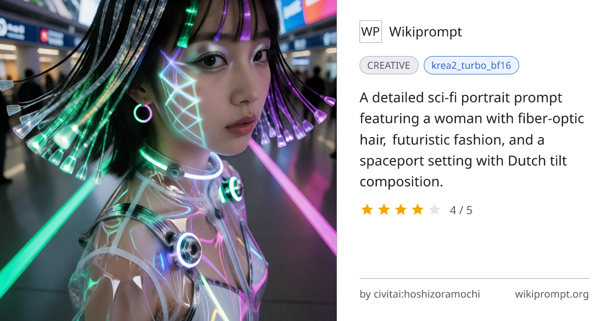 Sci-Fi Fiber Optic Portrait | Wikiprompt