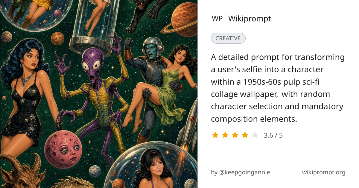 Sci-Fi Pulp Collage Wallpaper Face-Swap Prompt | Wikiprompt