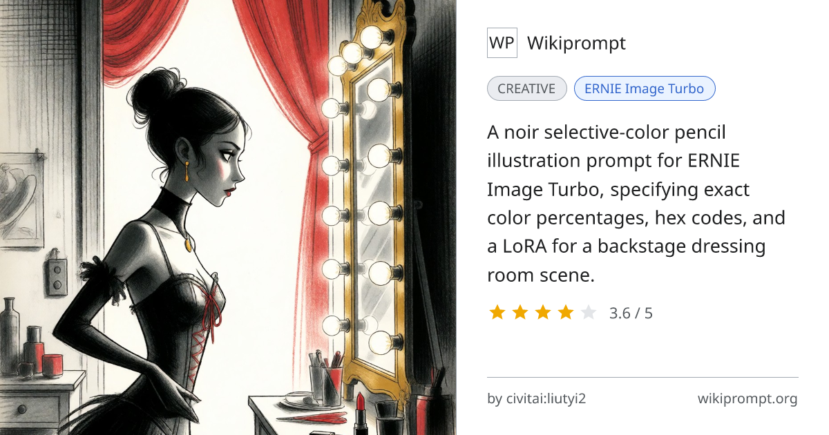 Selective Color Pencil Noir Backstage Illustration | Wikiprompt