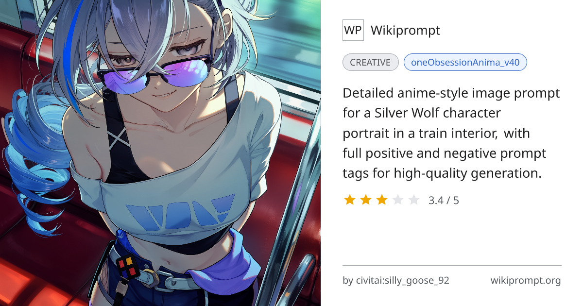 Silver Wolf Train Portrait - Anime Style | Wikiprompt